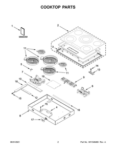 Cooktop Parts Diagram and Parts List for JEC4536KS00  Maytag Cooktop