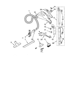 Hose And Attachments Diagram and Parts List for 11620612003  Kenmore Canister Vacuum