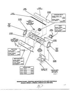 Graphic Panel/control Mounting Plate And Controls Diagram and Parts List for 6497-LW-9203  Amana Washer