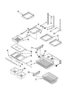 Shelf Parts Diagram and Parts List for MBR1957WES2  Maytag Refrigerator