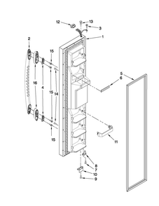 Freezer Door Parts Diagram and Parts List for MSD2542VES04  Maytag Refrigerator