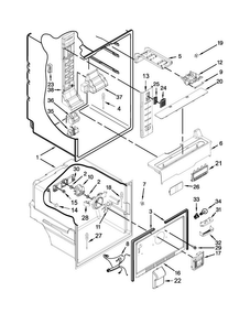 Liner Parts Diagram and Parts List for MFB2055DRE01  Maytag Refrigerator