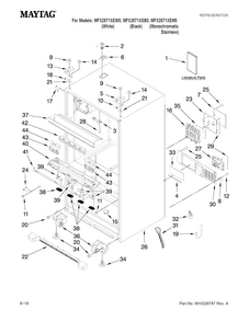 Cabinet Parts Diagram and Parts List for MFX2571XEW0  Maytag Refrigerator