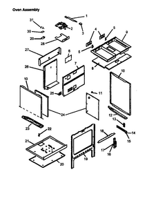Panel Assembly Diagram and Parts List for CC13W P1155203S Amana Range