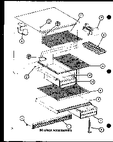 Interior Accessories Diagram and Parts List for TM16G1-P76512-28W  Amana Refrigerator