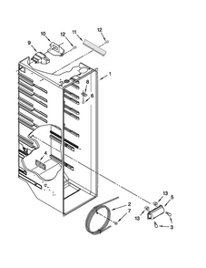 Refrigerator Liner Parts Diagram and Parts List for MSF25D2EAS00  Maytag Refrigerator