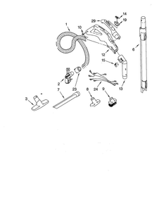 Hose And Attachments Diagram and Parts List for 11620813001  Kenmore Canister Vacuum