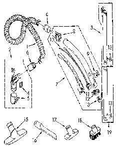 Hose And Attachment Diagram and Parts List for 1162214590  Kenmore Filters & Accessories