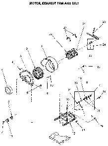 Motor And Exhaust Fan Diagram and Parts List for NE6813L43838  Speed Queen Dryer