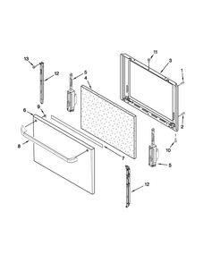 Door Parts Diagram and Parts List for CGR3300XDW0  Magic Chef Range