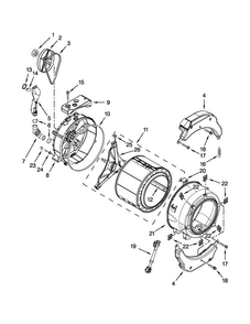 Tub And Basket Parts Diagram and Parts List for MLE20PDCGW0  Maytag Washer Dryer Combo