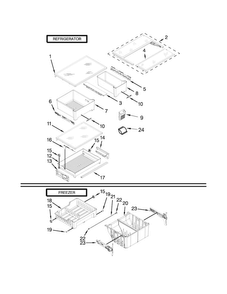 Shelf Parts Diagram and Parts List for MFB2055YEB01  Maytag Refrigerator