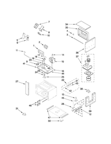 Cabinet And Stirrer Parts Diagram and Parts List for JMW2427WS02  Jenn-Air Microwave