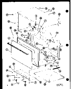 Outer Cabinet Diagram and Parts List for RRL-10A P74267-1M Amana Microwave