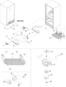 Evaporator Area & Rollers Diagram and Parts List for ABB1921FEB0  Amana Refrigerator