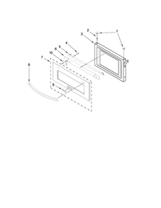 Microwave Door Parts Diagram and Parts List for JMW2327WS01  Jenn-Air Microwave