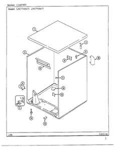 Cabinet Diagram and Parts List for LNC7749A77  Maytag Dryer