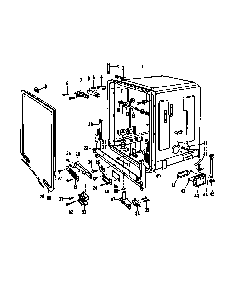 Tub Details Diagram and Parts List for DCR-225-1C-OM  Caloric Dishwasher