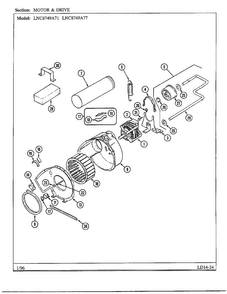 Motor And Drive Diagram and Parts List for 8749A71  Norge Dryer