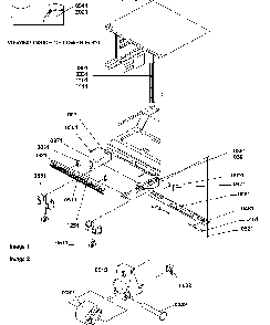 Ladders, Lower Cabinet And Rollers Diagram and Parts List for ATS518SW-P1183714WW  Amana Refrigerator