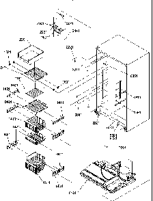 Freezer Shelves And Lights Diagram and Parts List for SR520SW-P1183002WW  Amana Refrigerator