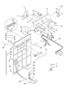 Controls And Rear Panel Parts Diagram and Parts List for MVWC500VW1  Maytag Washer