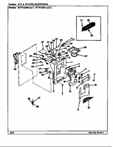 Ice & Water Dispenser (rtw2200aal/ch89a) (rtw2200aaw/ch89a) (rtw2201aal/ch90a) (rtw2201aaw/ch90a) Diagram and Parts List for RTW2201AAL CH89A Maytag Refrigerator
