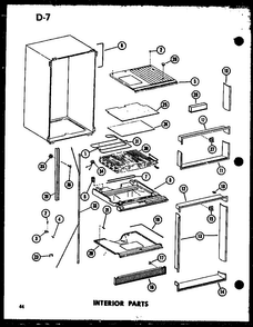 Interior Parts Diagram and Parts List for TC18F-G-P75288-5WG  Amana Refrigerator