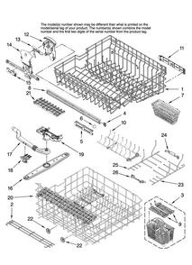 Upper And Lower Rack Parts Diagram and Parts List for JDB1255AWB1  Jenn-Air Dishwasher