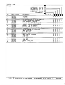 Tub Page 2 Diagram and Parts List for 6543A  Norge Washer