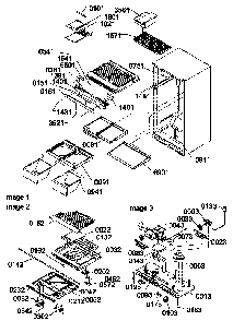 Interior Cabinet And Drain Block Assembly Diagram and Parts List for TA18TW-P1304501WW  Amana Refrigerator