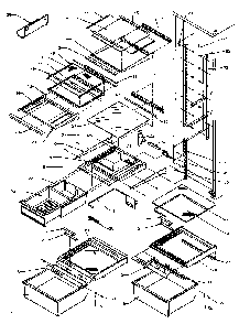 Refrigerator Shelving And Drawers Diagram and Parts List for SXDE27QE-P1162208WE  Amana Refrigerator