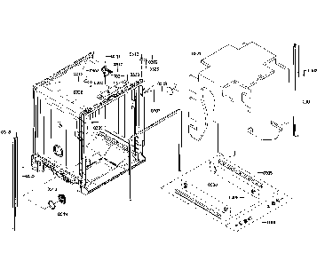 Cabinet Diagram and Parts List for 63013902013  Kenmore Dishwasher