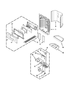 Dispenser Front Parts Diagram and Parts List for MFI2670XEM10  Maytag Refrigerator
