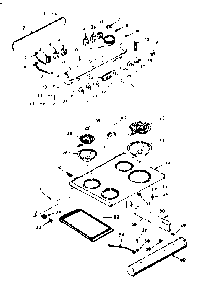 Backguard And Main Top Section Diagram and Parts List for 116387363  Kenmore Range