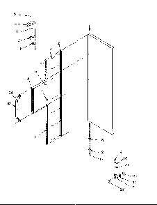 Refrigerator Door Hinge And Trim Parts Diagram and Parts List for SXD22S2E-P1190416WE  Amana Refrigerator
