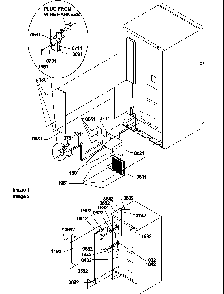 Cabinet Back Diagram and Parts List for TR21S4E-P1196105WE  Amana Refrigerator