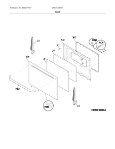 Door Diagram and Parts List for CRG3120LWH  Crosley Range