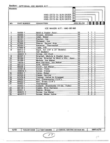 Optional Ice Maker Page 2 Diagram and Parts List for 23173-0A  Admiral Refrigerator