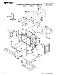 Lower Oven Parts Diagram and Parts List for MEW7627AB00  Maytag Wall Oven