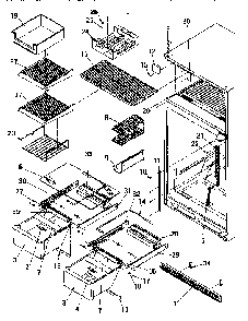 Cabinet Shelving Diagram and Parts List for TR22S4L-P1196202WL  Amana Refrigerator