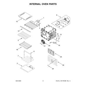Internal Oven Parts Diagram and Parts List for JOESC330RM00  Jenn-Air Wall Oven