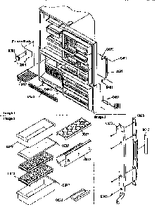 Door Handles And Accessories Diagram and Parts List for BX22S5E-P1196705WL  Amana Refrigerator