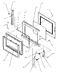 Door Assembly Diagram and Parts List for RSBG659P P1170306MZ Amana Microwave