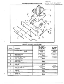 Lower Broiler Components Diagram and Parts List for 2917  Amana Range