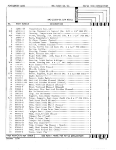 Fresh Food Compartment Page 2 Diagram and Parts List for 21804A  Admiral Refrigerator