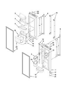 Refrigerator Door Parts Diagram and Parts List for JFI2589AES3  Jenn-Air Refrigerator