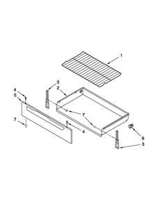 Drawer & Broiler Parts Diagram and Parts List for YACR4330BCW0  Amana Range