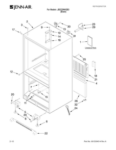 Cabinet Parts Diagram and Parts List for JBD2286KEB3  Jenn-Air Refrigerator