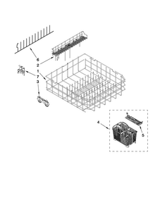 Lower Rack Parts Diagram and Parts List for MDB8959AWB7  Maytag Dishwasher